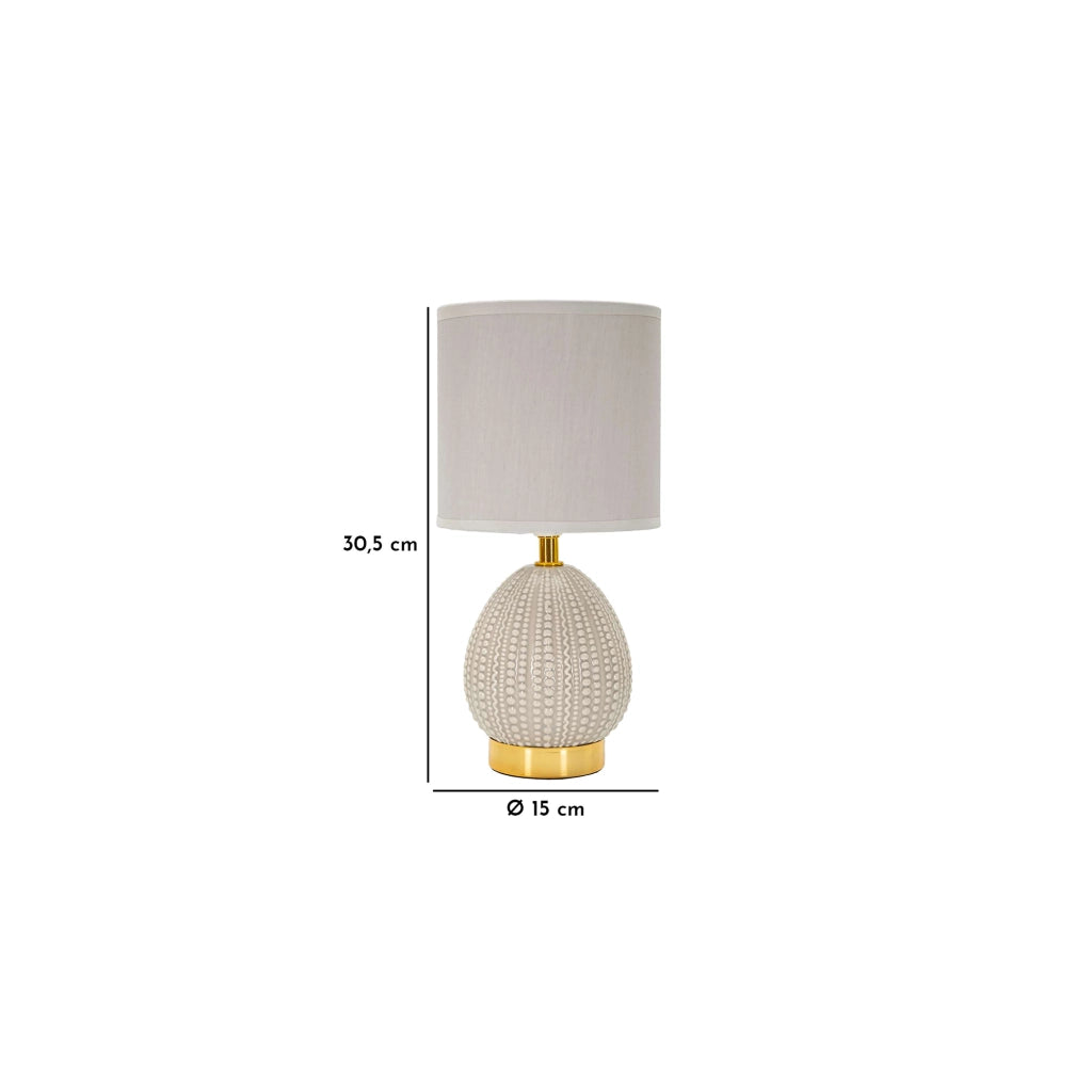 Yakuta, Lampada da Tavolo Necessaria 1 Lampadina, Grigio Tortora