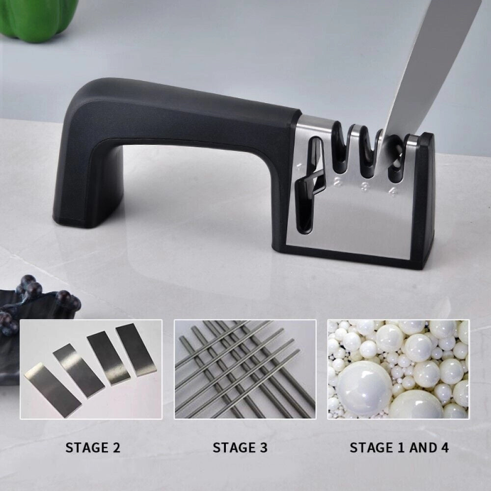 AFFILA COLTELLI MANUALE AFFILATORE 4 IN 1 4 LAME AFFILACOLTELLi FORBICI 13004