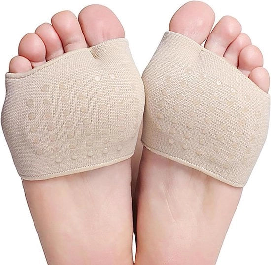 Sokke Nylon con cuscinetti antiscivolo per piedi per alleviare il dolore - Uomo e donna - Padrini per osso del tarso - Compressione del mignolo e dolore del piede anteriore - Misura S