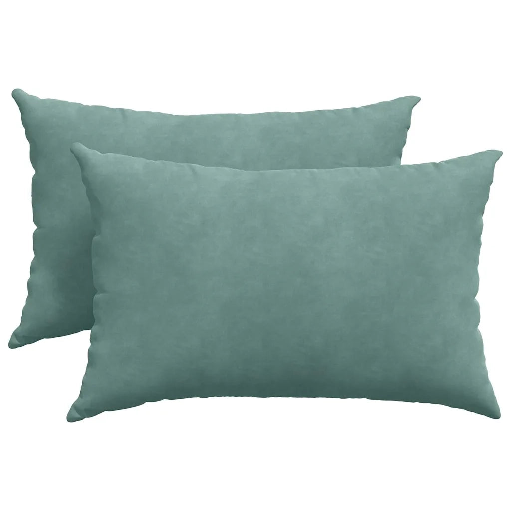 Cuscini da Divano 2 pcs Verde Mare 60 x 40 cm Tessuto in Cords