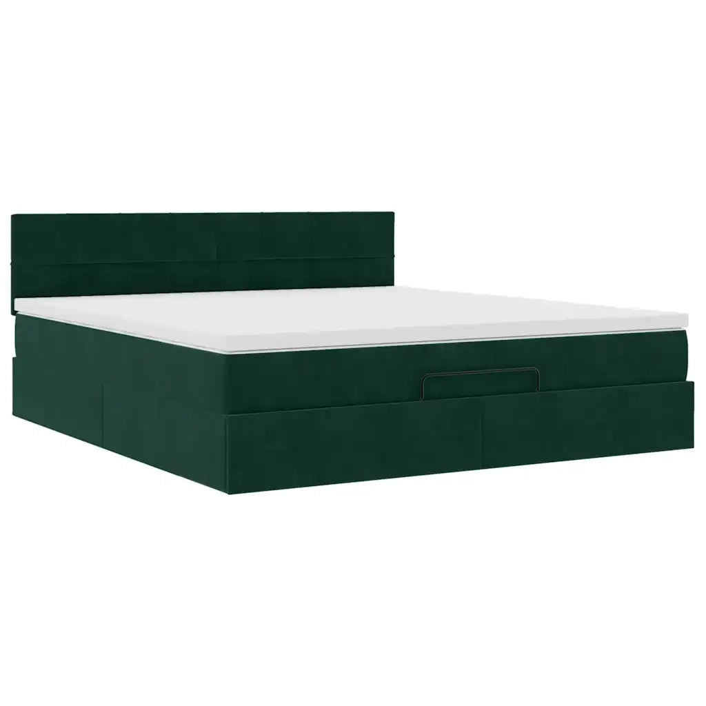 Struttura Letto Pouf con Materasso 180x200 cm in Velluto 3312641