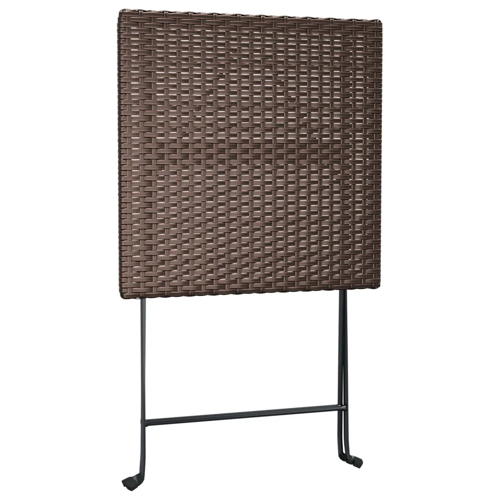 Set Pieghevole da Bistr¨° 3 pz | Set Salotto da Giardino Marrone in Polyrattan