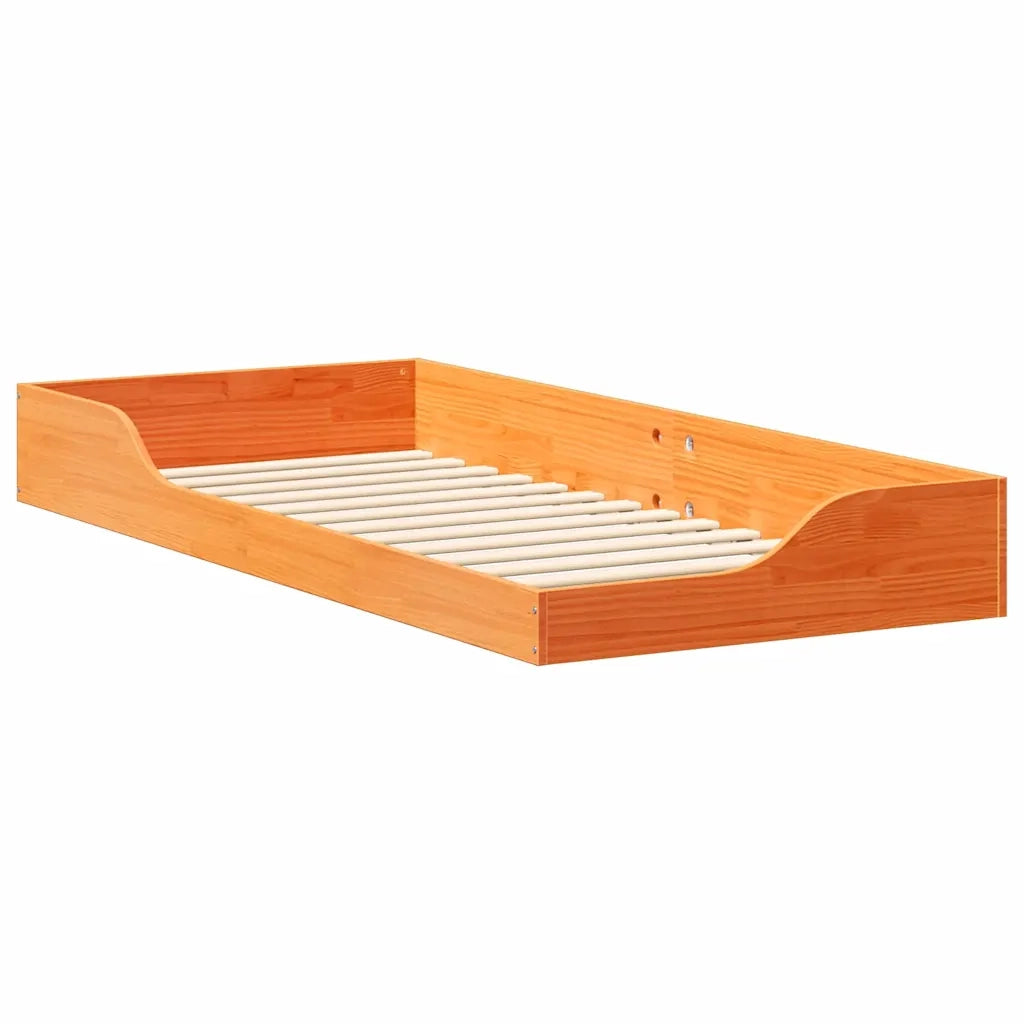 Struttura del letto Marrone cerato 90 x 210 cm Pino massello 873405