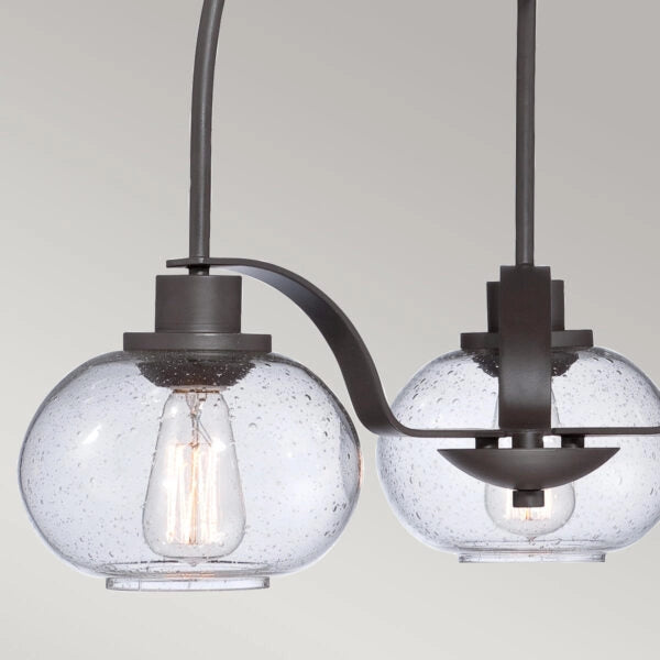 Lampadario Trilogy 3 luci E27 bronzo antico Quoizel