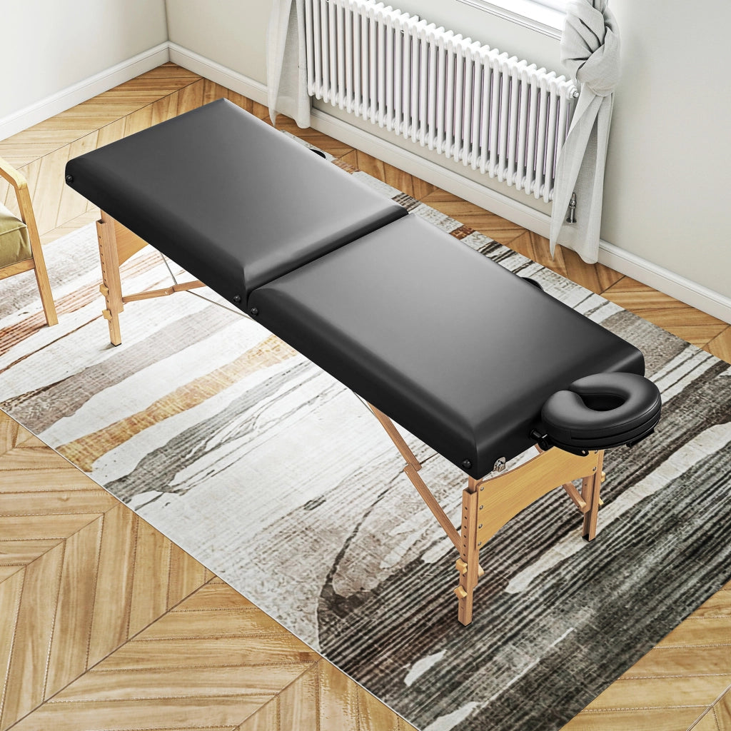 Lettino da massaggio pieghevole ¨C Xylo ¨C struttura in legno regolabile, nero