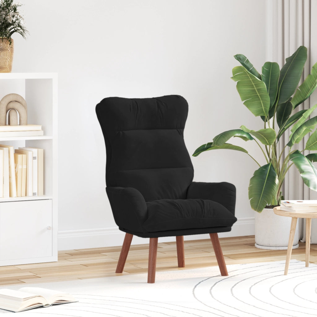 Poltrona Rilassante in Velluto Nero