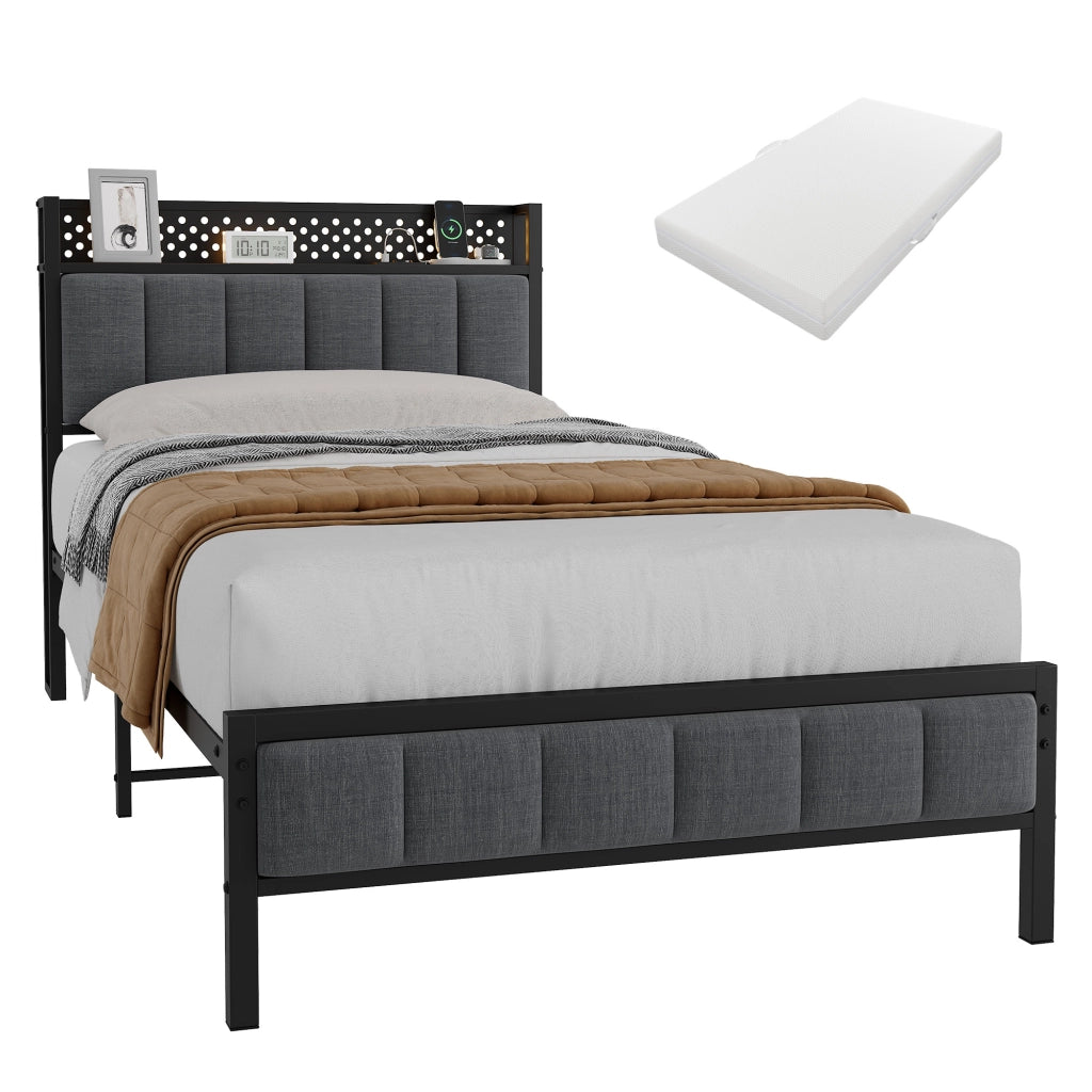 Letto singolo 90x200 cm, colore nero