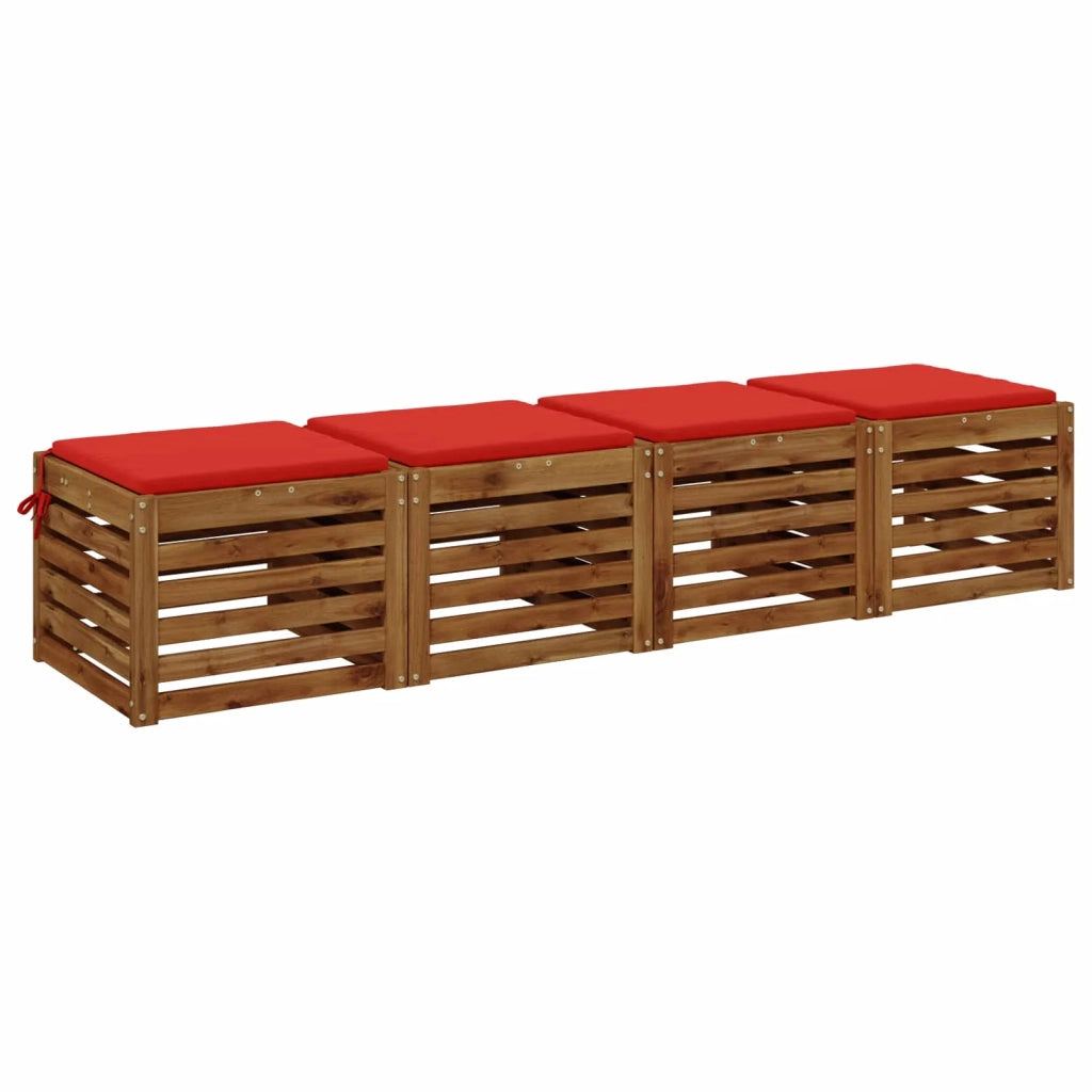 Cuscini per Sedia in 4 Pezzi SOEST 4 pz 100% Poliestere Rosso 944436