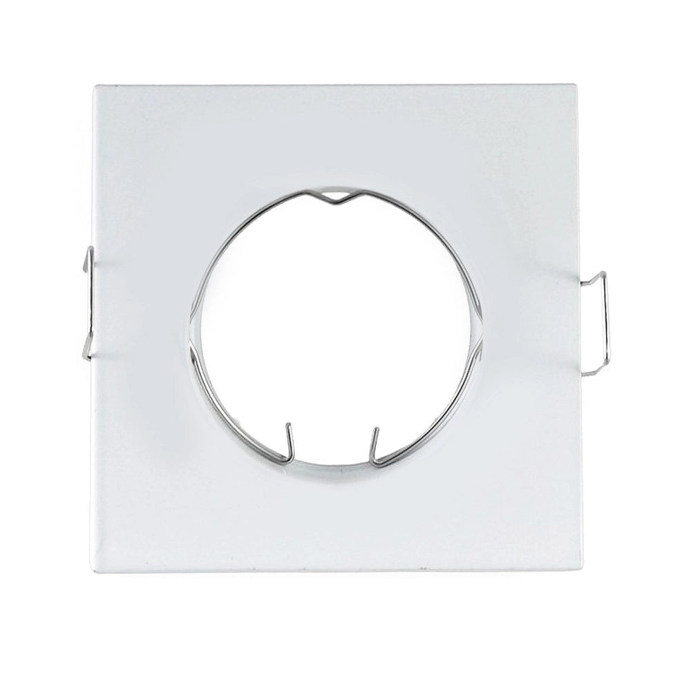Trade Shop - Porta Faretto Portafaretto Quadrato Incasso Bianco Lampada Led Gu10 63mm -