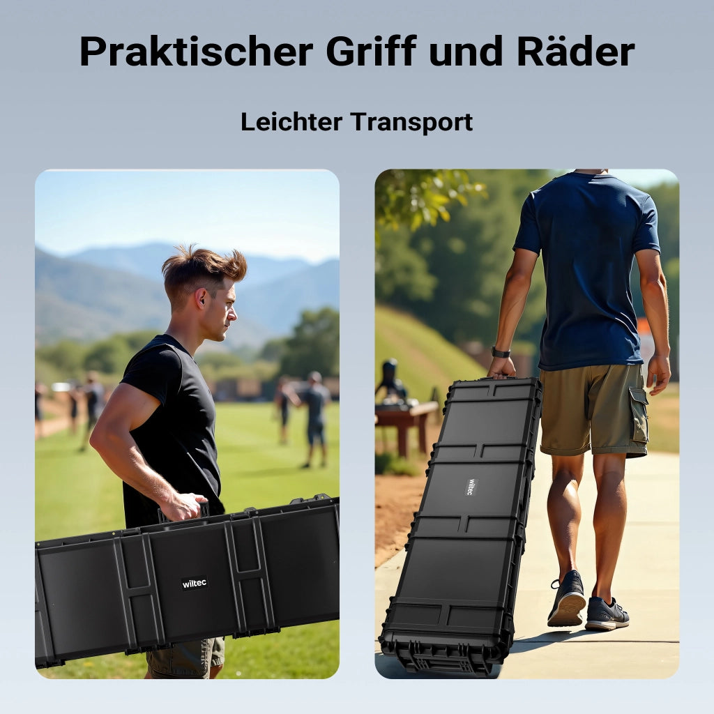 Waffenkoffer 139,6 x 44,9 x 18,8 cm aus PP, Bogenkoffer für Bogensport und Gewehre