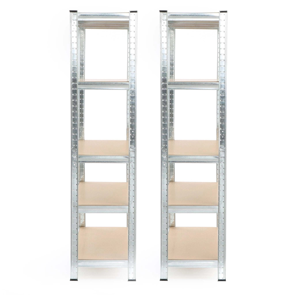 Set 2x scaffali a incastro per carichi pesanti 180x120x40cm Max 875kg l’uno Acciaio 5 ripiani