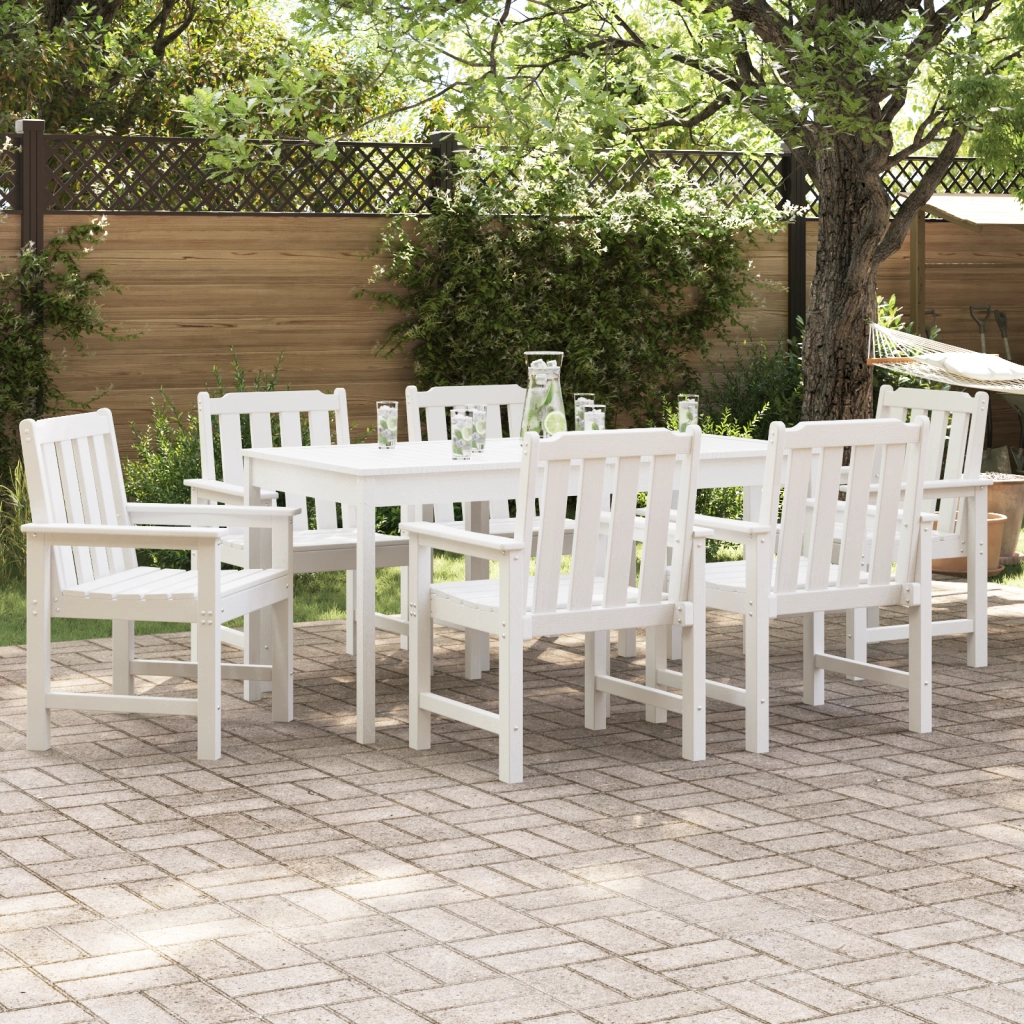Sedie da Pranzo da Giardino  6 pcs Bianche 65.5x55.5x88 cm HDPE