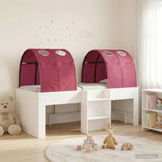 Letto con Tunnel 3 pz Bianco e Rosso Legno ingegnerizzato 3423573