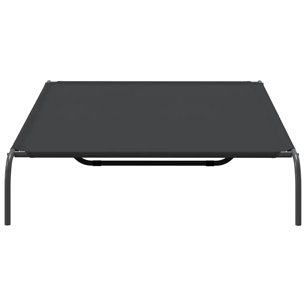 Cuccia per Cani Rialzata Nera 150x90x20cm Tela Oxford e Acciaio