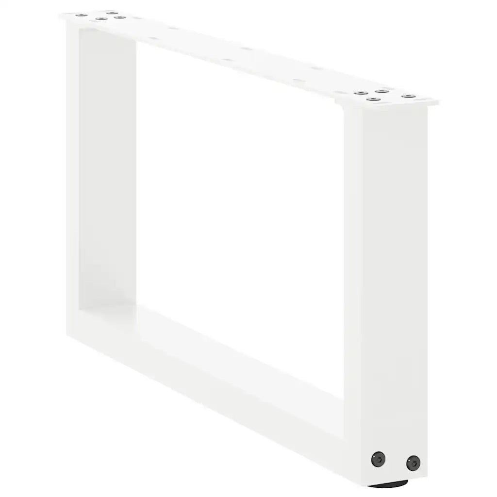 Gambe per Tavolino da CaffÃ¨ a Forma di U 2 pz Bianche 70x(30-31) cm Acciaio