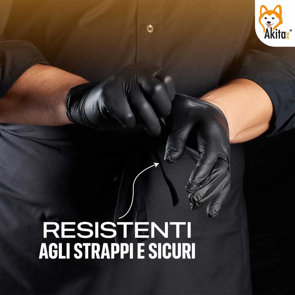 Guanti Nitrile Neri S Senza Polvere Akitaink 500 pezzi
