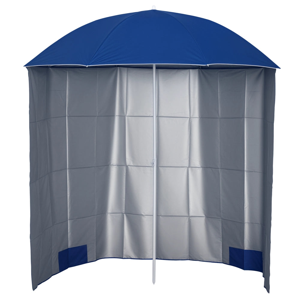 Ombrellone da Spiaggia con Tenda Integrata, in Metallo e Poliestere, ?220x220 cm, Blu