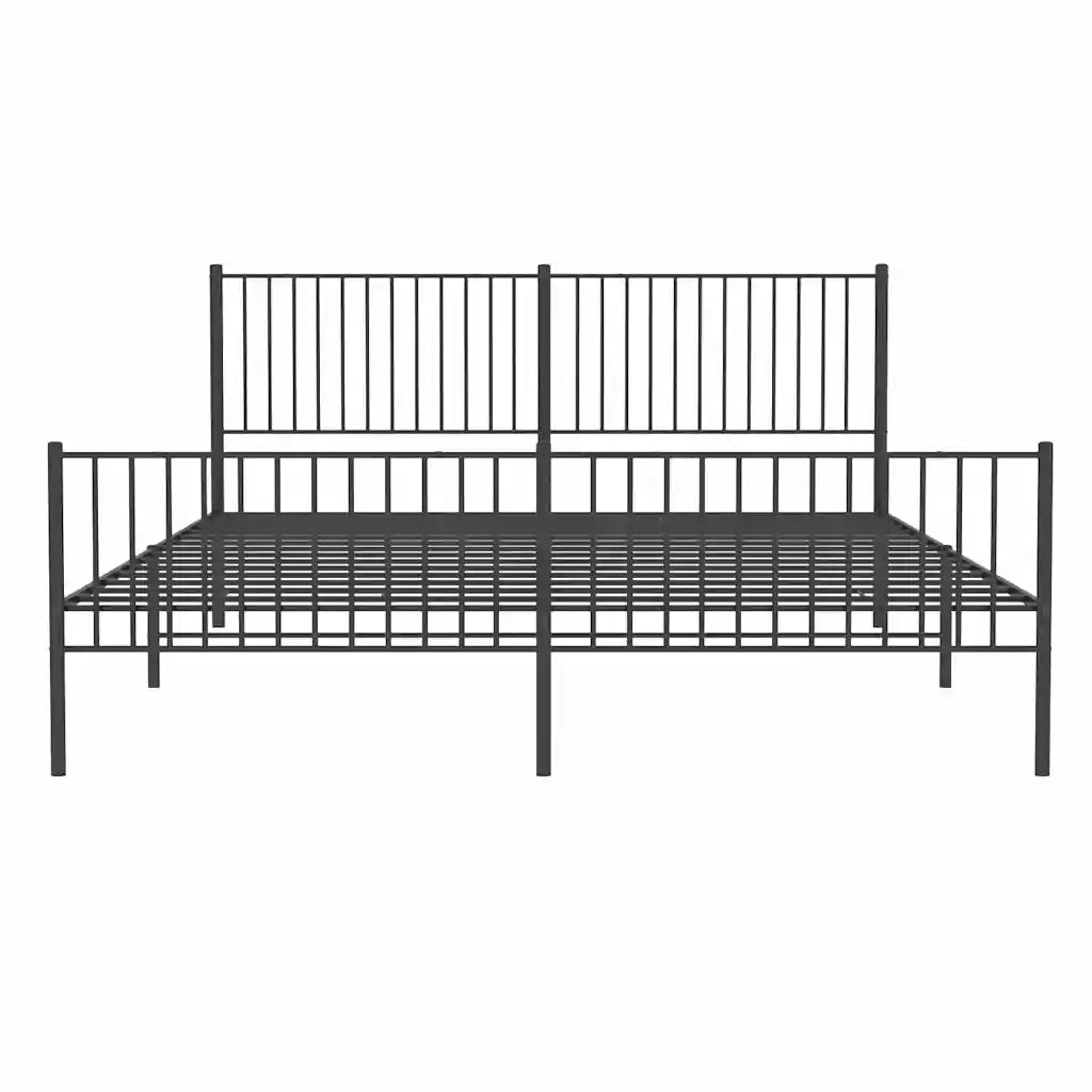 Giroletto con Testiera e Pediera-Struttura Letto Metallo Nero 193x203 cm 951015