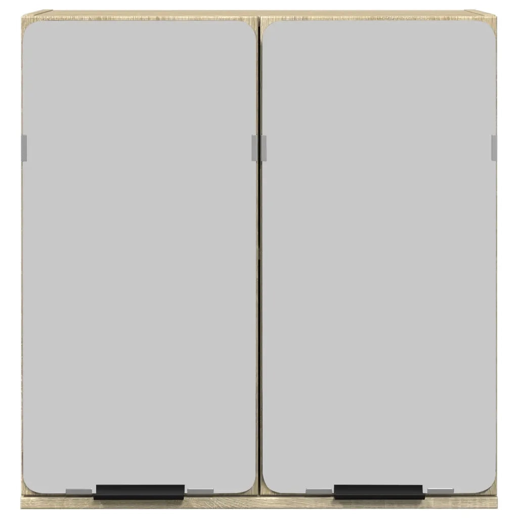 vidaXL Mobile Bagno con Specchio Rovere Sonoma 64,5x20x66,5 Truciolato