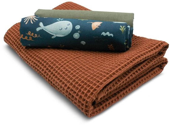Set di wafel piqué e stoffa a tinta unita con tessuto di cotone 100% Tex Standard 100 (Wale Set91)
