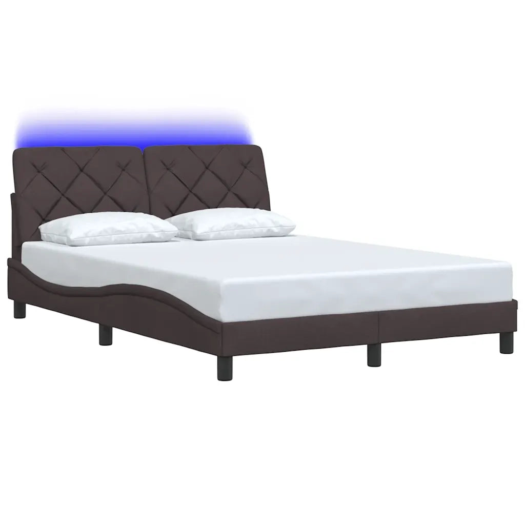 Giroletto con LED senza Materasso-Struttura Letto Marrone Scuro 140x190 cm