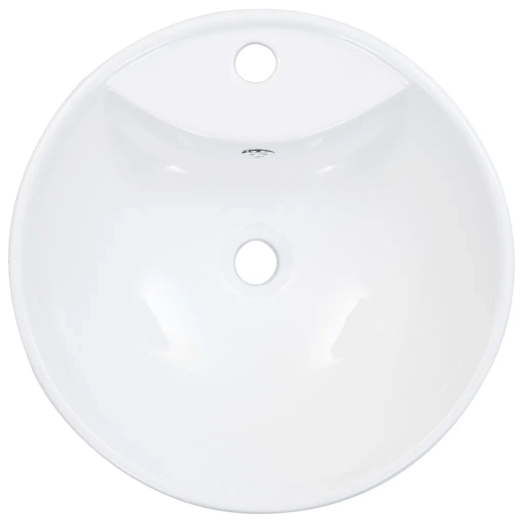Lavandino con Troppopieno 46,5x18 cm in Ceramica Bianco 143903