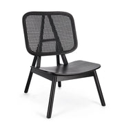 Poltrona Lounge in Legno Teak con Schienale in Rattan Intrecciato - ELOISE