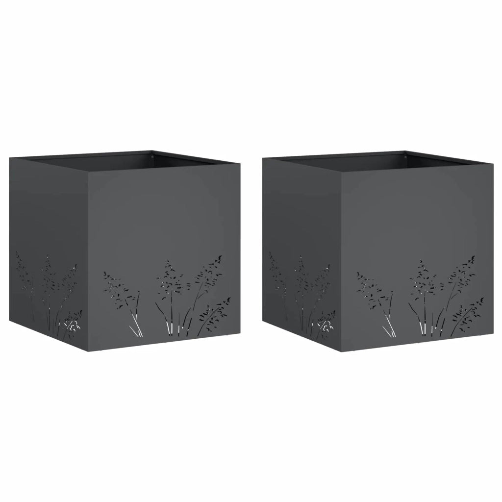 Vaso da giardino 2 pz Antracite 50 x 50 x 49 cm 8005797