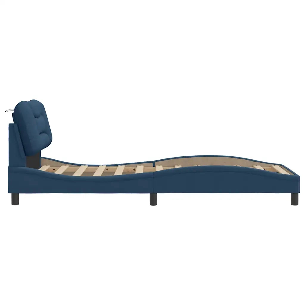Giroletto senza Materasso Hvar Blu 90x190 cm in Tessuto
