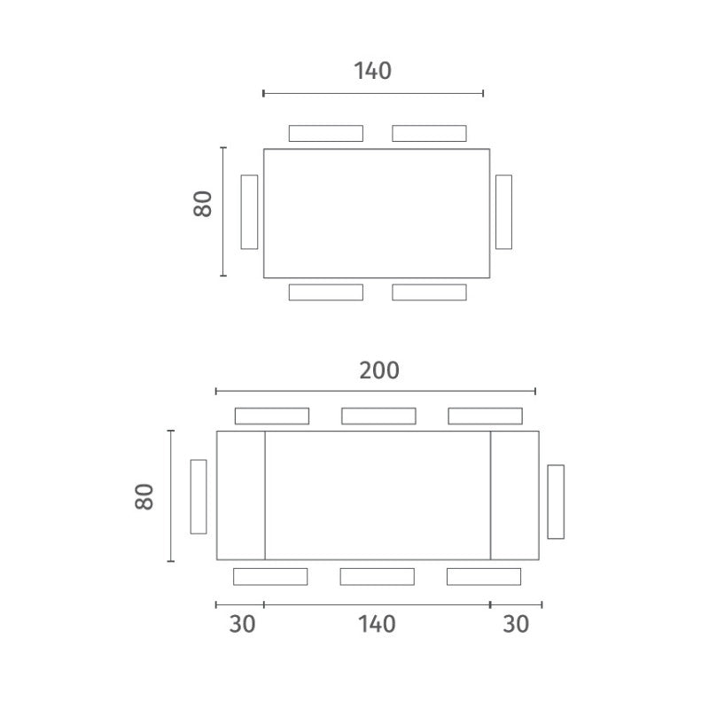Tavolo Allungabile 140/ 200 x 80 cm Dylan 80cm X 140/200cm H 76cm Stones