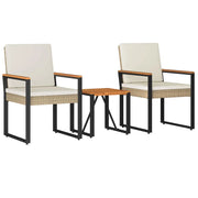 Set Mobili da Esterno 3 pz | Set Salotto da Giardino Beige e Bianco Crema polyrattan