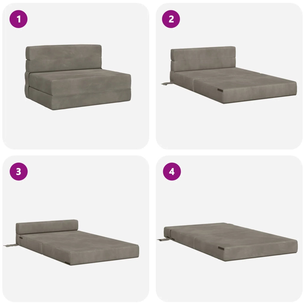 Divano letto | Sof¨¤ letto | Letto singolo Pieghevole Grigio Chiaro 100 x 80 x 60 cm Tessuto