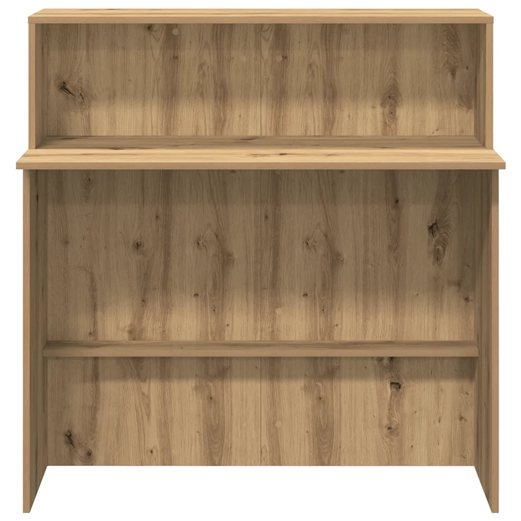 Banco Reception | Scrivania | Tavolo da Ufficio Rovere Artigianale 100x50x103,5cm in Truciolato