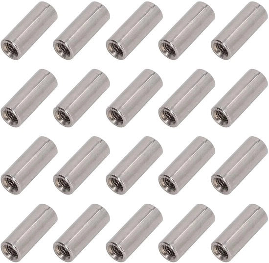 Molti usi - Coppia di dado M5 x 0,8 mm - 20 mm di lunghezza - Acciaio inossidabile - A doppia vite - Duraturo e solido - Dado a 20 pezzi