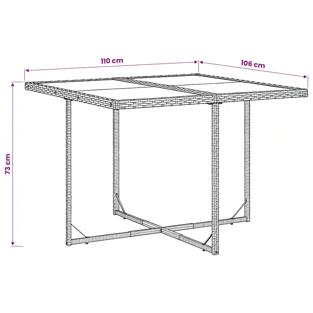 Set da Pranzo da Giardino 5 pz Nero con Cuscini in Polyrattan 3211434