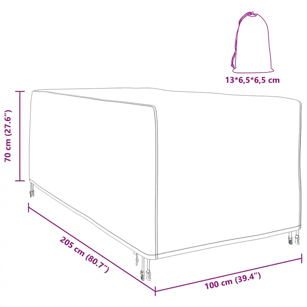 vidaXL Copertura per mobili da esterno 205 x 100 x 70 cm
