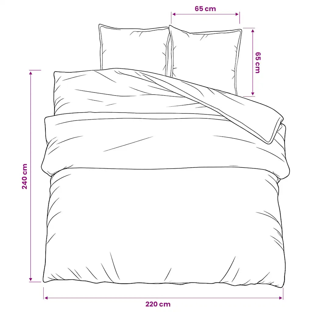 Set Copripiumino Bianco e Marrone 220x240 cm in Cotone CFW8276871