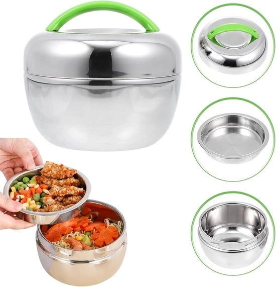 Lunchbox Termico in Acciaio - Isolato e Portatile - 0.8L