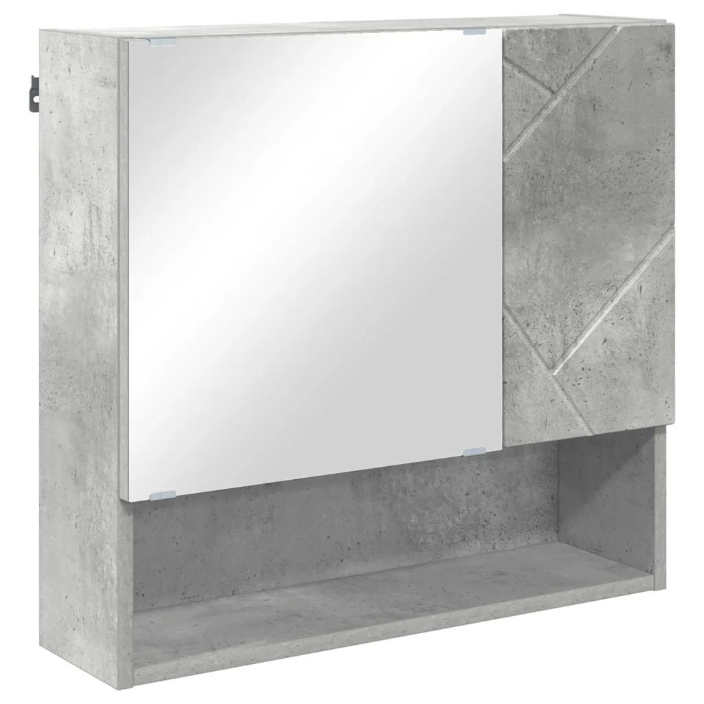 Set di mobili per il bagno con porta 4 pcs Grigio cemento