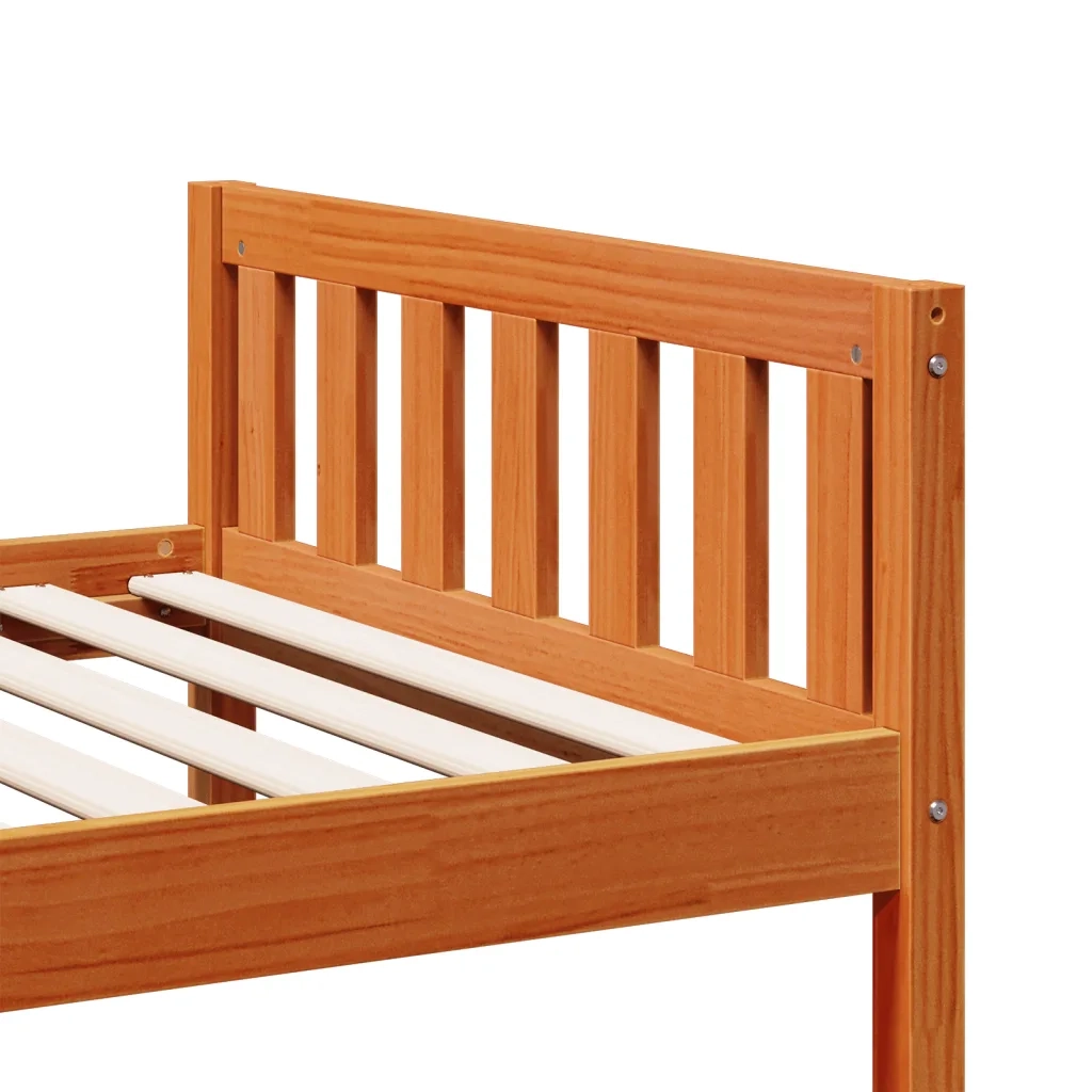 Letto Bambini senza Materasso Marrone Cera 80x200 cm Legno Pino