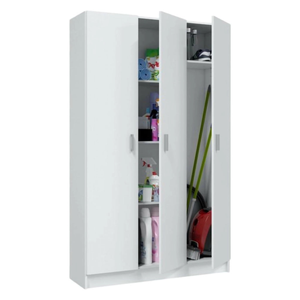 Vado, Armadio Multiuso Grande 4 Ripiani, 34.6x180h cm Bianco
