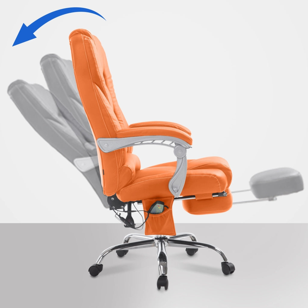 Sedia da ufficio Pacific con funzione massaggio in similpelle arancione
