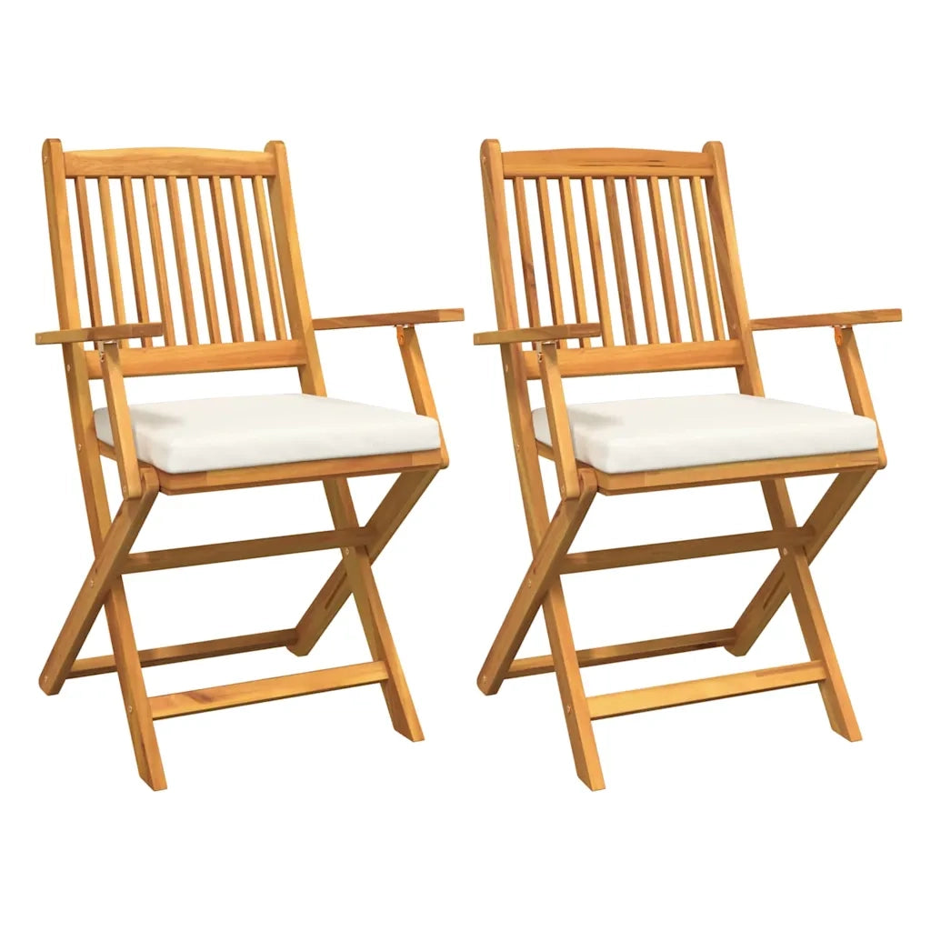 Sedia pieghevole 2 pcs Marrone Legno massello di acacia 42000955