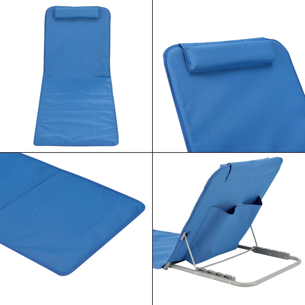 Set di 2 materassini da spiaggia con schienale reclinabile blu 03_0009657