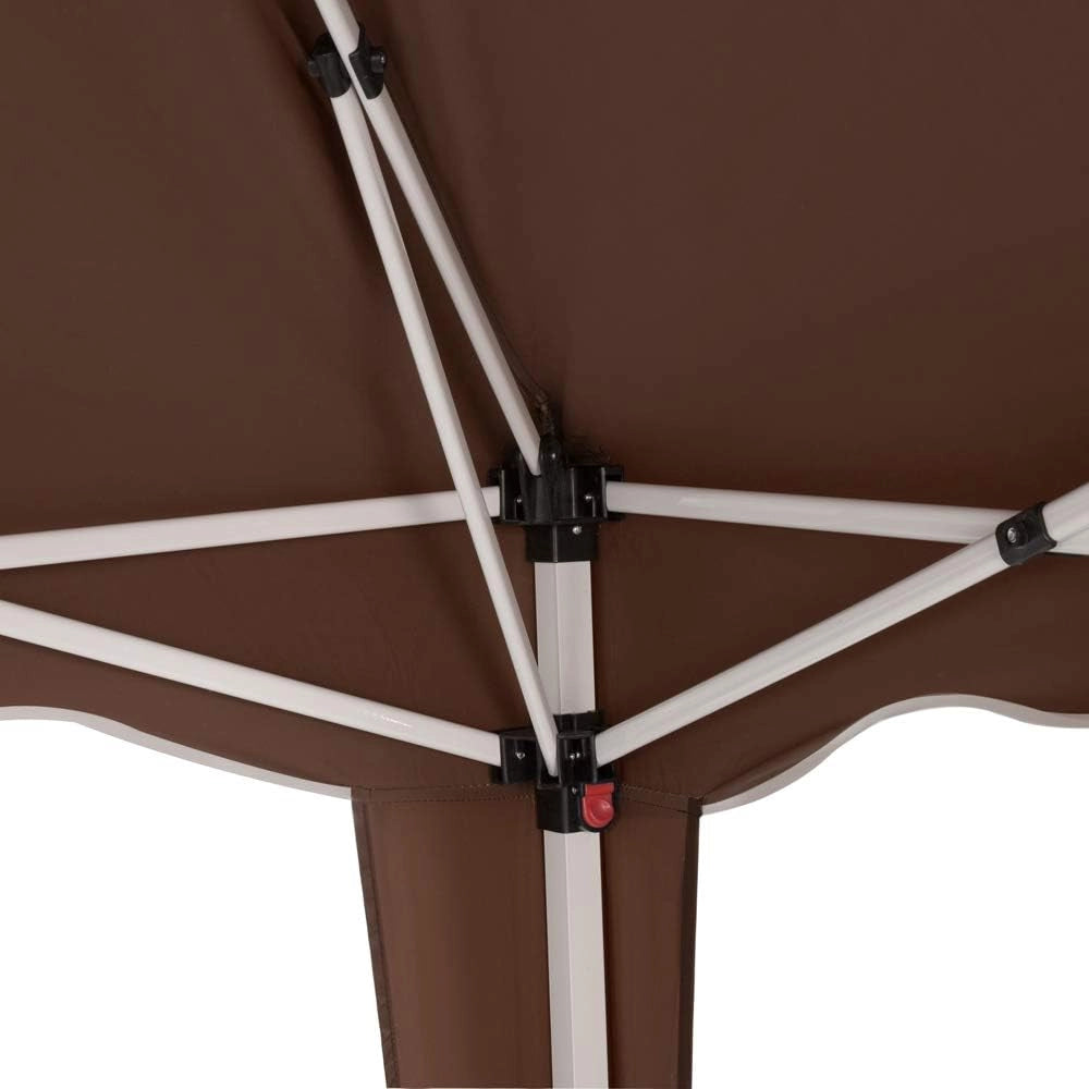 Deuba Gazebo da Giardino Capri 3x3m Pop-Up Protezione 50+ Impermiabile Tenda a Fisarmonica Marrone Scuro