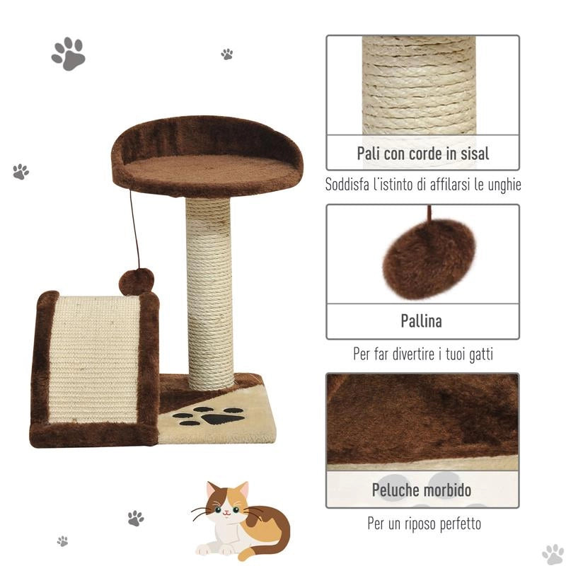 ALBERO PER GATTO MARRONE 36X36X44CM