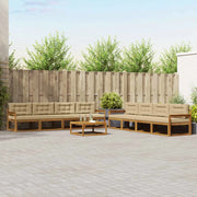 Set di divani da esterno con cuscino 9 pcs Naturale e Beige 3367361