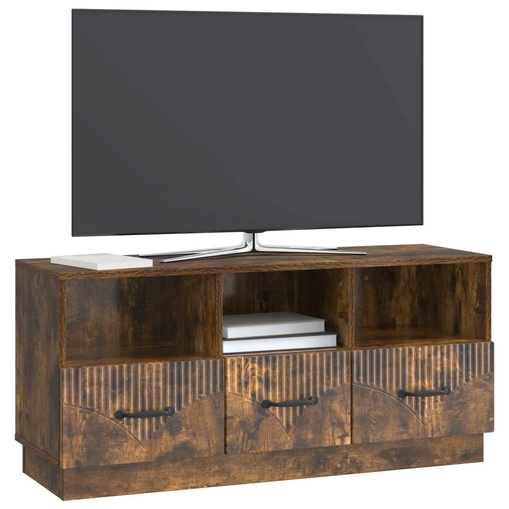 Mobile TV Rovere Fumo 102 x 34,5 x 47 cm Legno ingegnerizzato