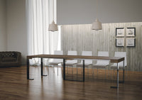 Consolle Allungabile 90-300x40x77 cm in Nobilitato Marrone