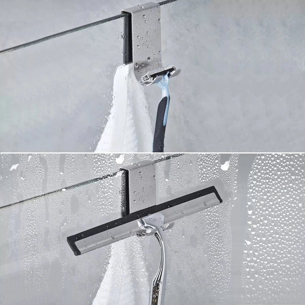 Trade Shop - Gancio Bifacciale Porta Box Doccia A 3 Ganci Accappatoio Tergivetro Bagno 87768 -